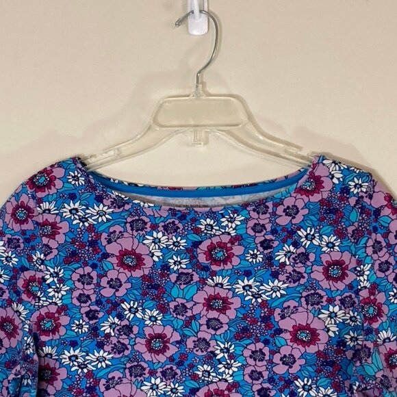 The Talbots Tee Shirt Petite 3/4 Sleeve Length Floral Design Soft Stretch SZ Lp - Picture 2 of 8
